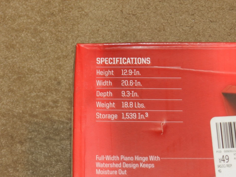CRAFTSMAN Portable 20" W x 12" H x 9" D 3 -Drawer Red Steel Tool BRAND NEW - Image 2 of 2
