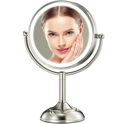 Professional 8.5'' Large Lighted Makeup Mirror with Brighter Lights, 1X/10X True