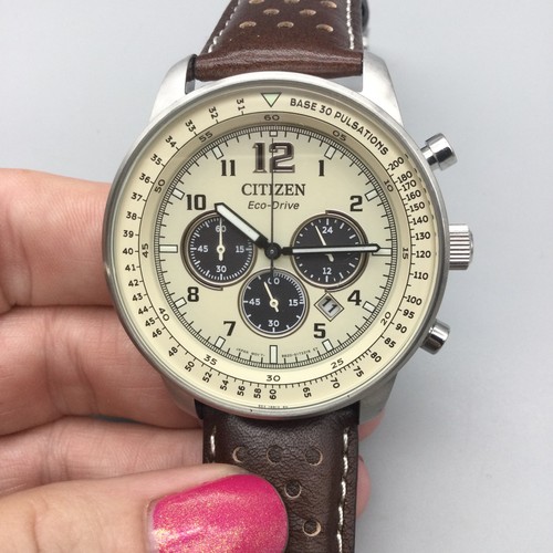 Reloj Citizen Eco-Drive Cronógrafo Hombre 44mm Cuero Marrón B620-S125847 - Imagen 6 de 15