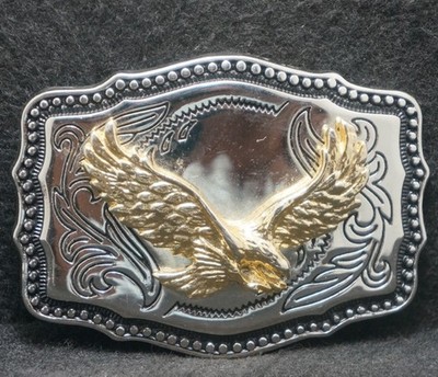 XC27101 REALLY NICE VINTAGE 1970s **EAGLE FLYING** BIRD ARTWORK MENS BELT BUCKLE