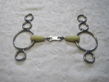 Happy Mouth Rubber 4- Ring Elevator French Link Snaffle 5''Horse Bit