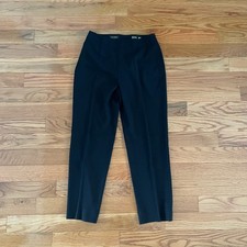 Escada Pure New Wool Trouser Pants Womens 10 Black Simple Corpcore Workwear