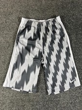 Nike Dri-FIT Shorts Youth XL Gray Geometric Basketball Athletic Gym Training