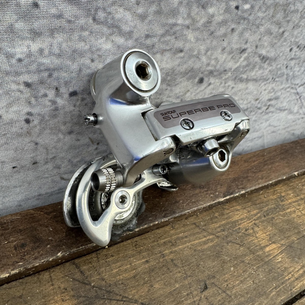 Vintage SunTour Superbe Pro Rear Derailleur Short Cage Silver