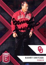Barry Switzer signed football card (Oklahoma) 2018 Panini Elite Collegiate #9