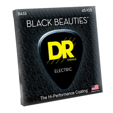 DR BKB-45 Black Beauties Coated Bass Guitar Strings; gauges 45-105