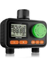 RESTMO 2 Zone Sprinkler Timer, Programmable Water Timer for Garden Hose