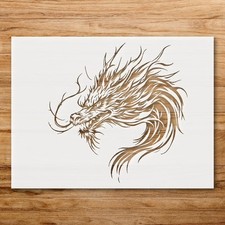 Dragon Head Tribal Style Wall Art Reusable Plastic Stencil Physical Product -  