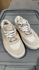 VANS Men s Low Top Suede Lace-Up Sneakers Beige/White Rubber Sole