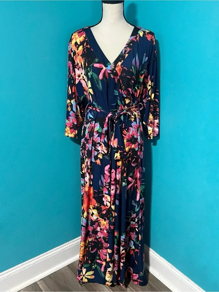 tassel dress long sleeve Mair Floral Print Tassel Fringe Wrap Dress – Tadashi Shoji Official Online  Boutique main image 1