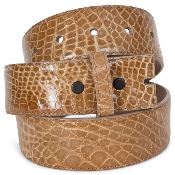 73823 Auth KIESELSTEIN-CORD beige Croc 1,5" Gürtel Strap 3