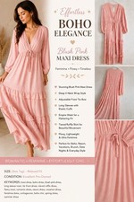 🆕 ePretty Beautiful  Blush Pink  Maxi Dress XL | Long Sleeve Elastic Cuff | NWT