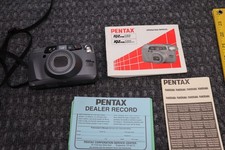 Pentax Camera 35 MM Film IQ Zoom 160 Point and Shoot Manuals Strap Clean Tested