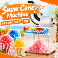 Commercial Electric Ice Crusher Shaver 500 LBS/H, 48L Snow Cone Making Machine