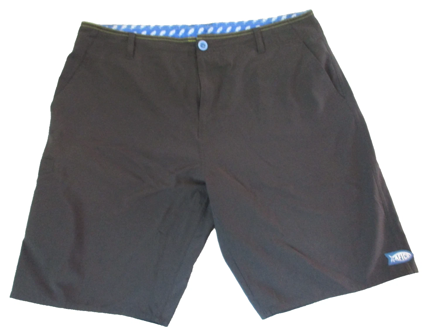Aftco Black Shorts Mens 38 Logo Fishing Outdoor Camping 10" inseam