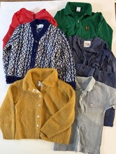 Vintage Lot of 7 Piece Boy Clothes 2 Sweaters, Rain Coat, 2 Shirts, 1 Outfit