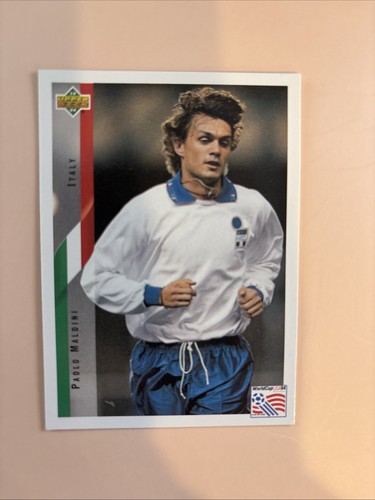 Paolo Maldini 1994 Upper Deck World Cup USA Soccer Card # 150 Italy - Picture 3 of 4