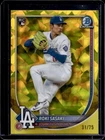 2025 Bowman Chrome Sapphire Roki Sasaki RC Yellow Refractor #31/75 Dodgers