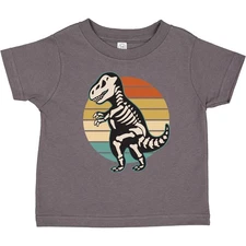 Inktastic Dinosaur Skeleton Halloween Toddler T-Shirt Apparel Retro Child Kid