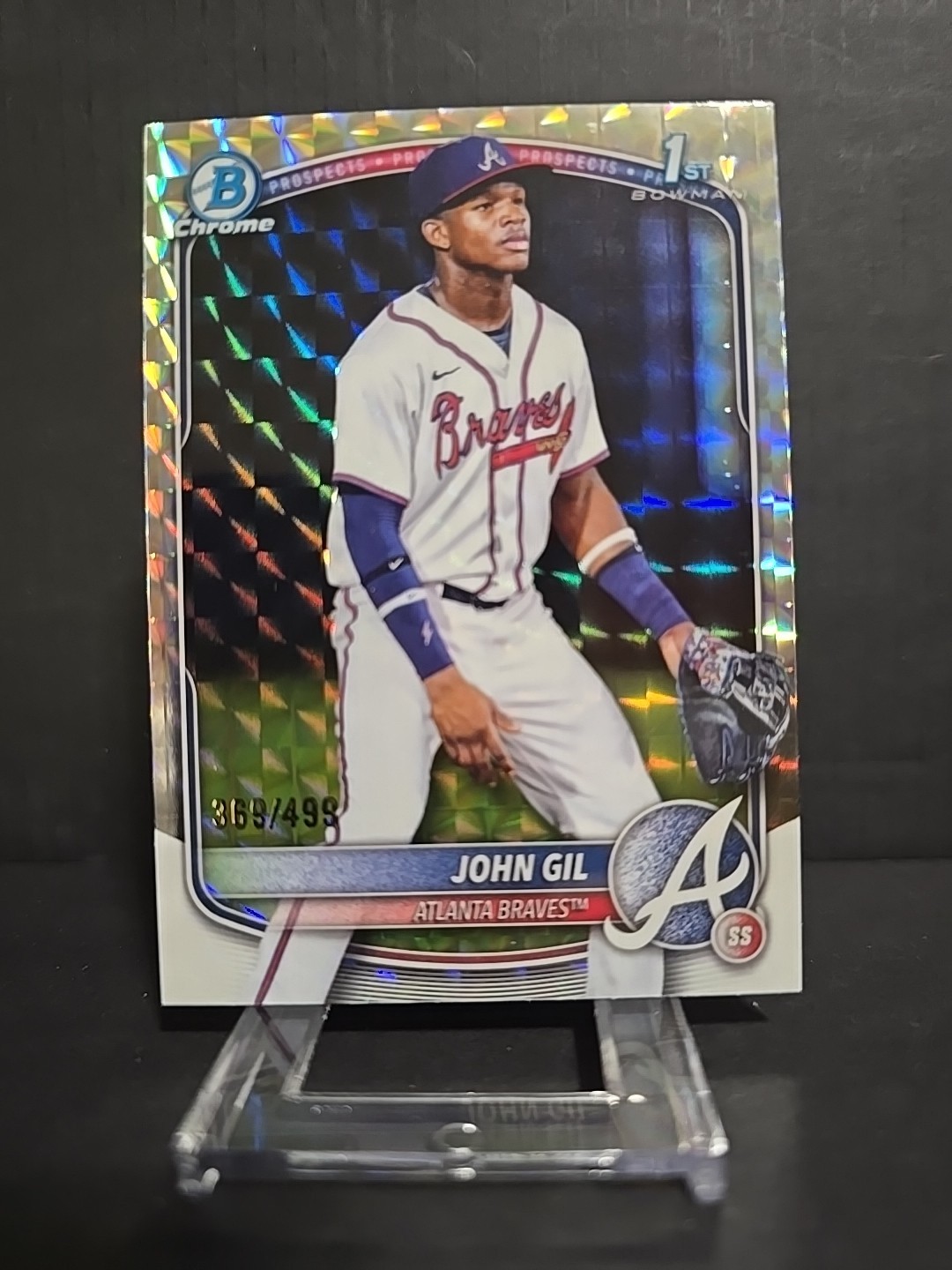 2025 Bowman Chrome - Prospects John Gil #BCP-172 Geometric Refractor 369/499 1st