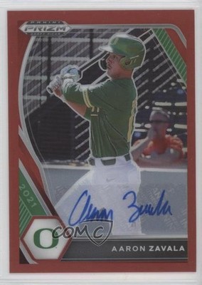 2021 Panini Prizm Draft Picks Red 41/50 Aaron Zavala #PDP38 Auto 11jg