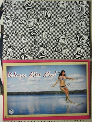 VOLCOM surf skateboard 2009 MISS MOD 2 sided poster Mint Condition NEW old stock