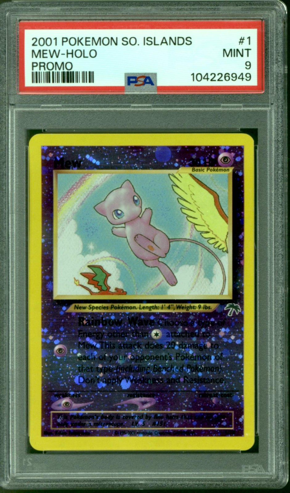 Pokemon Southern Islands Promo Reverse Holo Foil Mew 1/18 PSA 9 *949