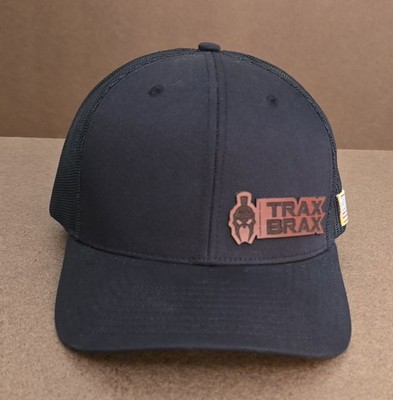 Trax Brax Richardson 112 Trucker Hat USA Flag Patch Black Mesh Snapback