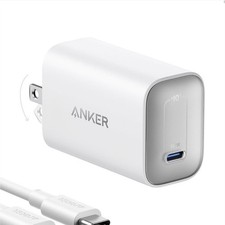 Anker USB-C Wall Charger with Cable, Fast Charge, ActiveShield 2.0, White