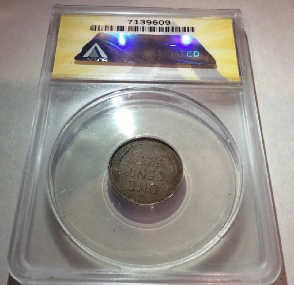 Rare NO 7 in Date! ANACS Struck Through Grease Major Error 1957D Wheat Penny - Image 4 of 4