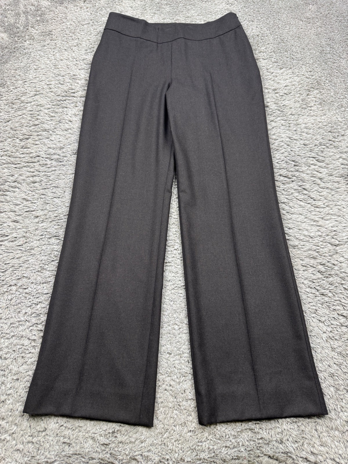 Akris Pants Women 10 Brown Wool High Rise Straight Leg Career Trousers Slacks