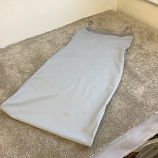 Ladies PLT Pretty Little Thing Stretch Bodycon Grey Lace Detail Maxi Dress UK 10