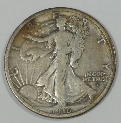 1916-S Walking Liberty Half Dollar FINE Silver 50c