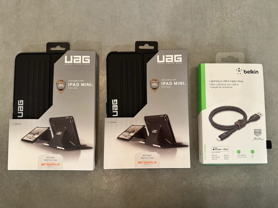 *2-PACK - UAG Metropolis Folio Case for iPad Mini (5th/4th, gen) + FREE Cable - Image 2 of 4