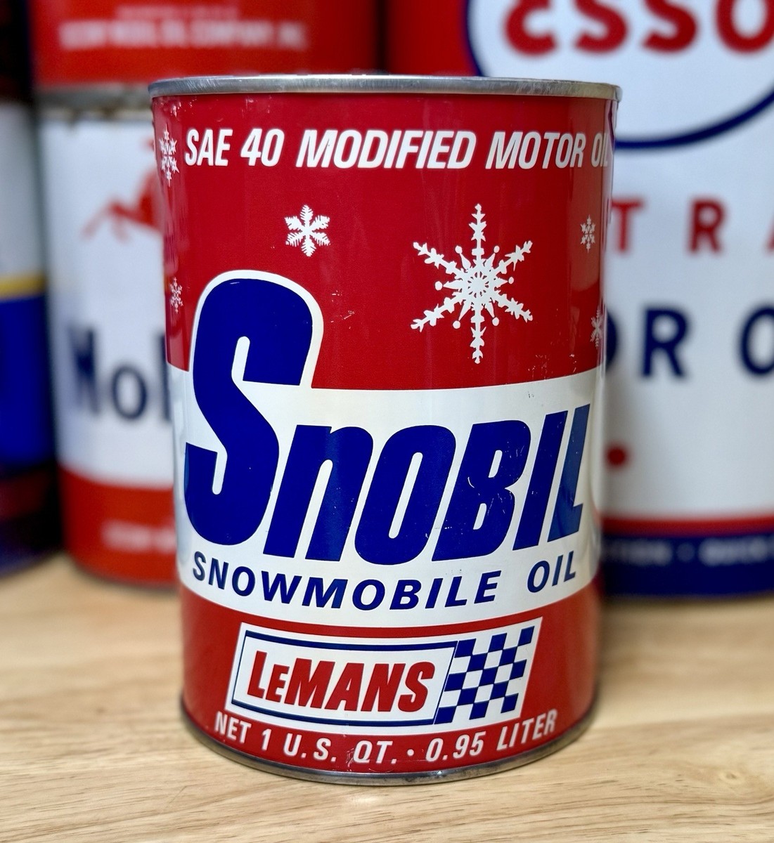 Vintage Lemans Snobil Snowmobile Oil Can Quart Empty | eBay
