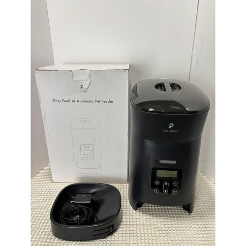 PETLIBRO Easy Feed 4L Automatic Pet Feeder Black Tested Works Good Condition