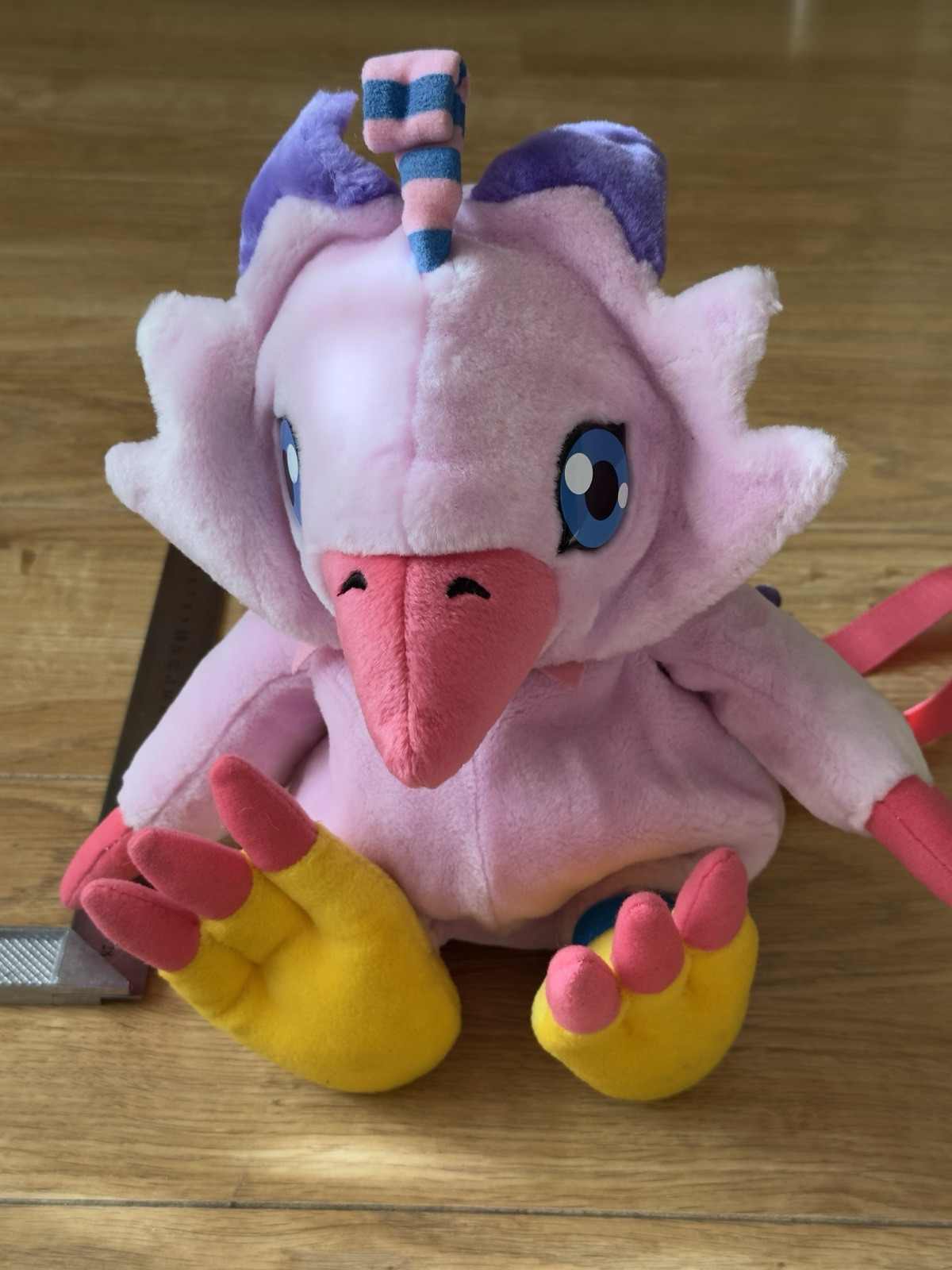 RARO Digimon Biyomon Mochila Bolso de Peluche Año 2000 Digital Monstruos Retro