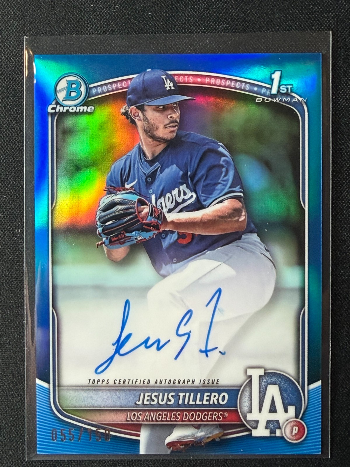 2025 Bowman Chrome 1st Jesus Tillero True Blue Refractor Auto /150 Color Match