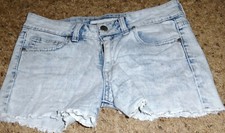 GIRLS JOE'S JEANS CUT OFF DENIM SHORTS-SIZE 12-LIGHT BLUE DENIM