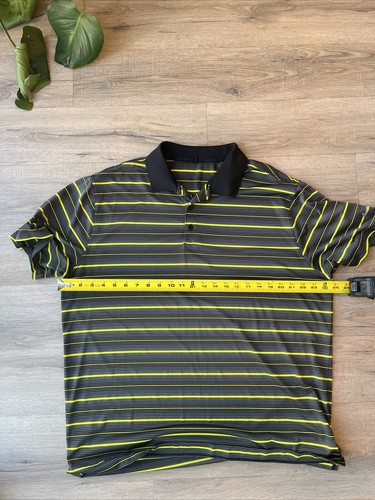 Polo Nike Golf Performance Uomo XL Giallo Neon e Nero a Righe Birdwood - Foto 9 di 12