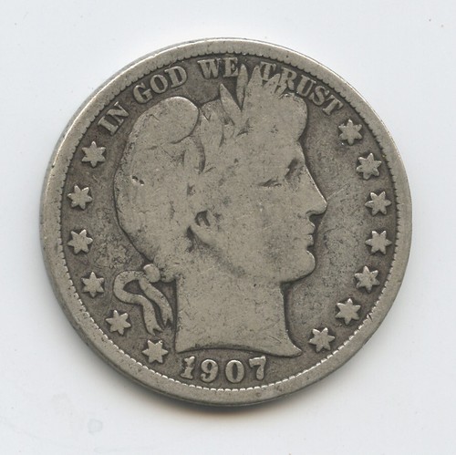 1907-D Barber Half Dollar - VG