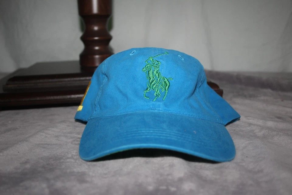 Gorra para mujer Ralph Lauren fragancias verde azulado con pony verde amarillo #1 Foto 3 de 4