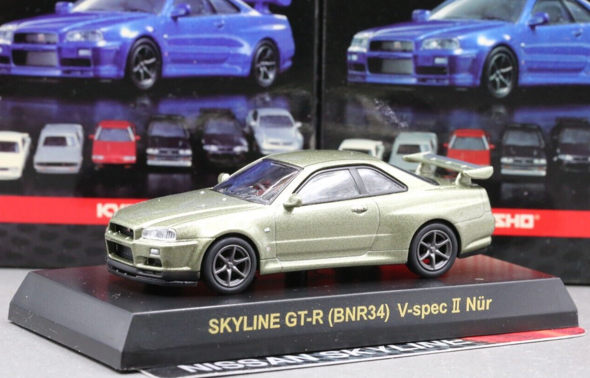 Kyosho 1/64 Nissan Skyline GT-R R34 (BNR34) V-Spec II Nur Kyosho 1/64 Nissan Skyline GT-R R34 (BNR34) V-Spec II Nur
