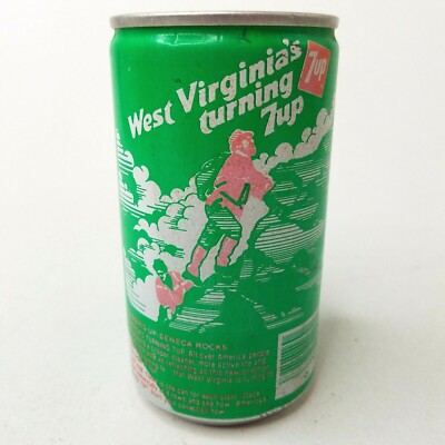 7up ''America's Turning 7up'' Soda Pop Can - Vintage 1979 - West Virginia
