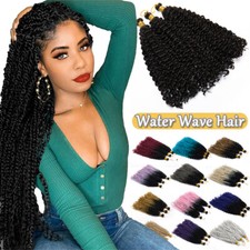 Women Water Wave Crochet Braids Soft Deep Curly as Human Hair Extensions Natural