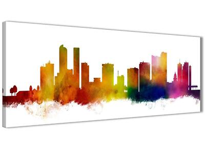 Denver Skyline Leinwand Wandbild Kunstdruck - 17 Farben verfügbar - 94 cm breit