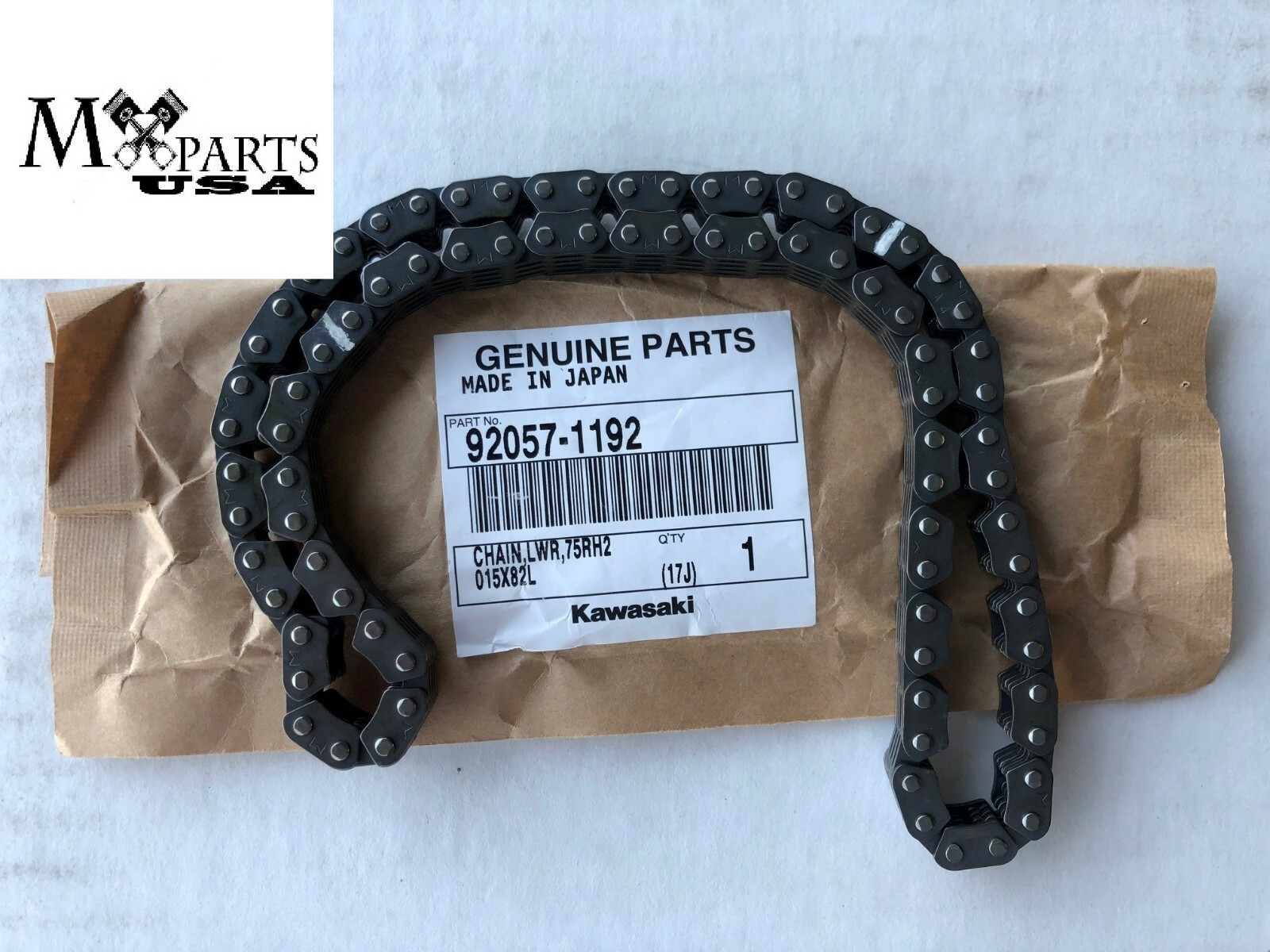 Kawasaki OEM Part 92057-1192 Chain LWR 75rh2015x82l for sale 