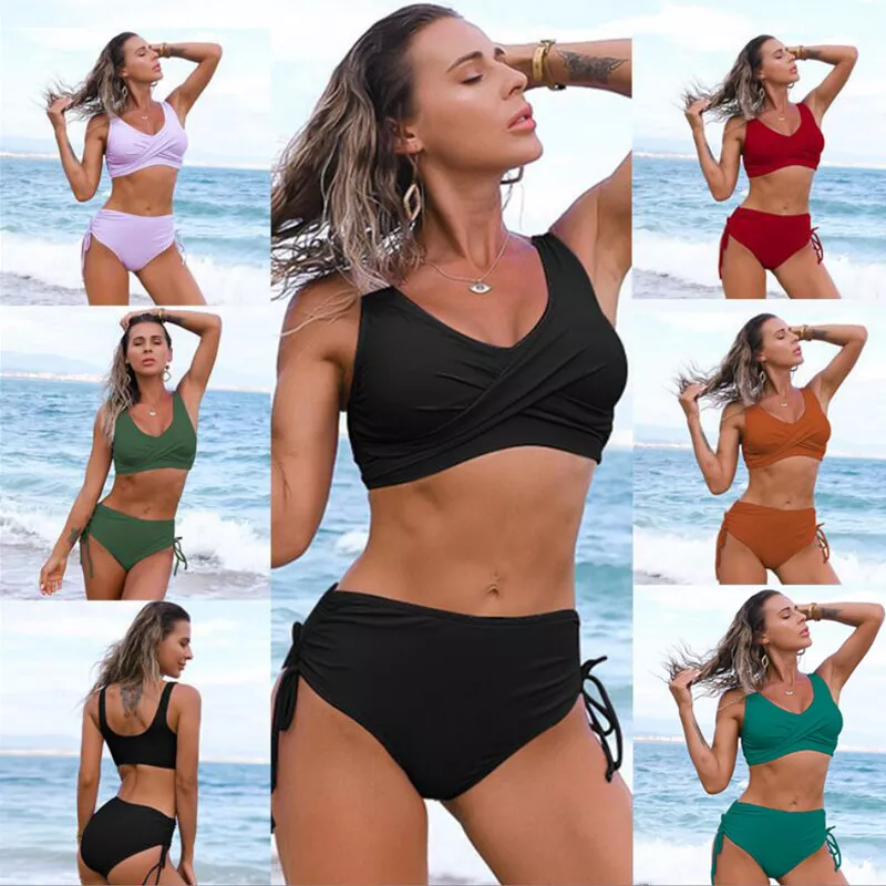 Women Push Up Padded Bikini Set High Waist Summer Swimwear Swimsuit Bathing Suit