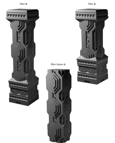 Dwarven Pillars - 28 mm / 1" - DragonLock - DND - Pathfinder - RPG - Dungeon & D - Picture 2 of 8