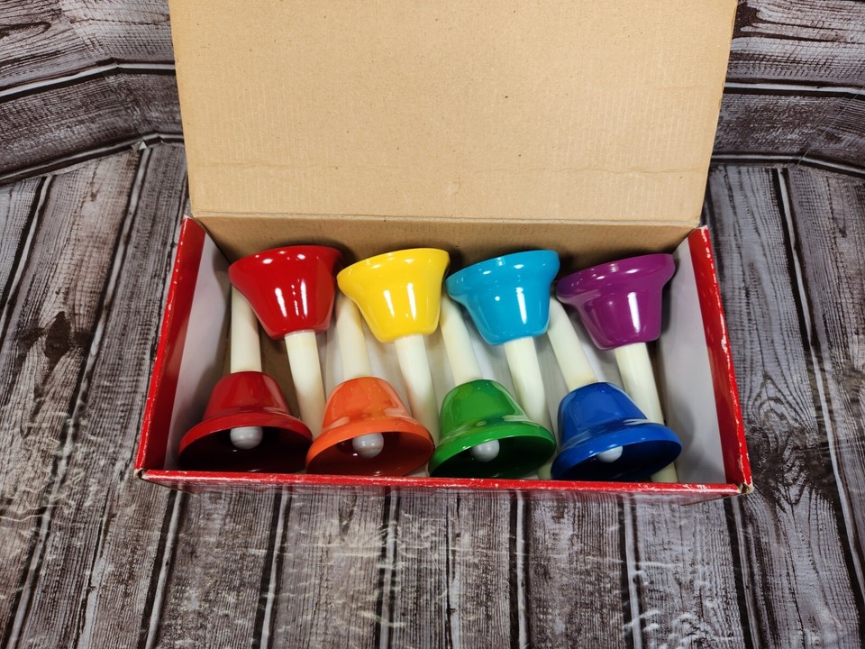 KIDS PLAY Handbell Set of 8 Note Handbells Multicolor Rhythm Band
